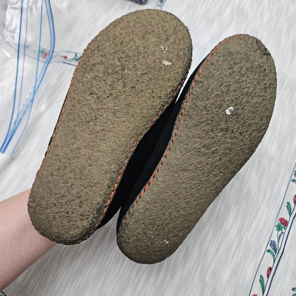 Sorel Lanner‎ Ridge Mules Black Suede Faux Fur Lined Clog Slippers kid's Size 4